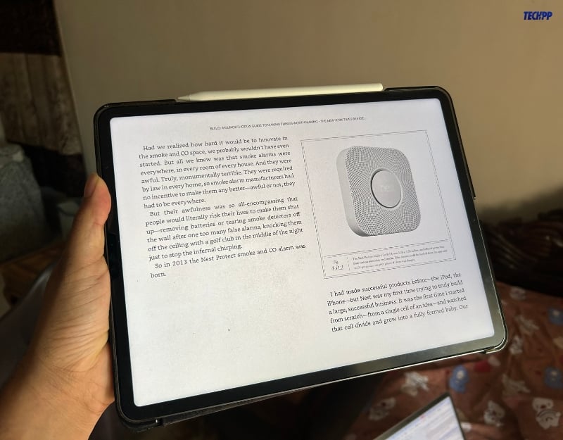 immagine che mostra l'app kindle su ipad