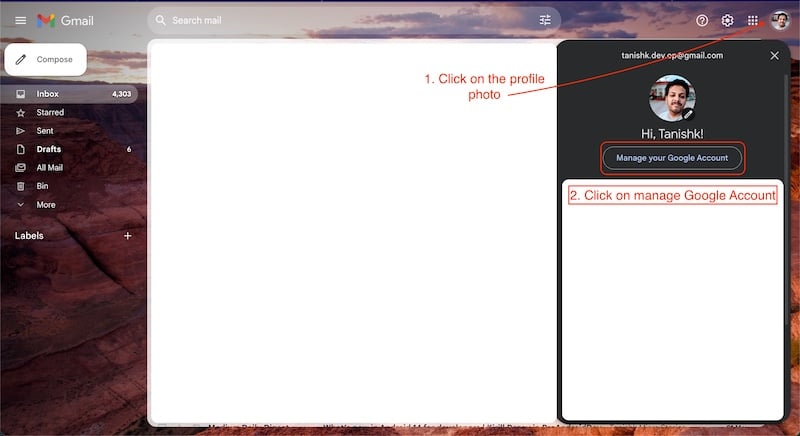 Googleアカウントを管理