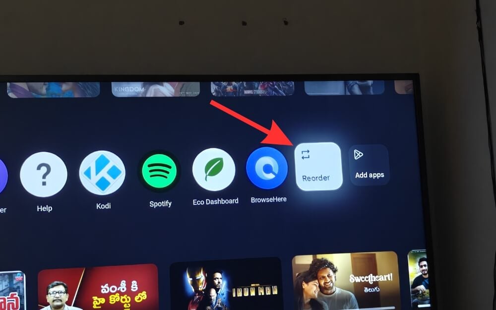 reordenar aplicaciones en android tv