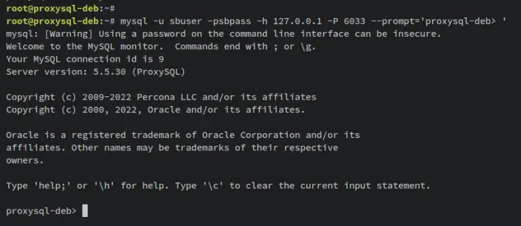 connect to proxysqlk with new user