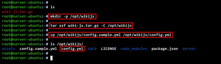 загрузить и настроить wikijs
