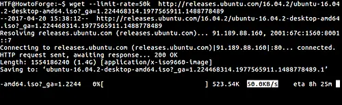 Como limitar a velocidade de download enquanto usa wget