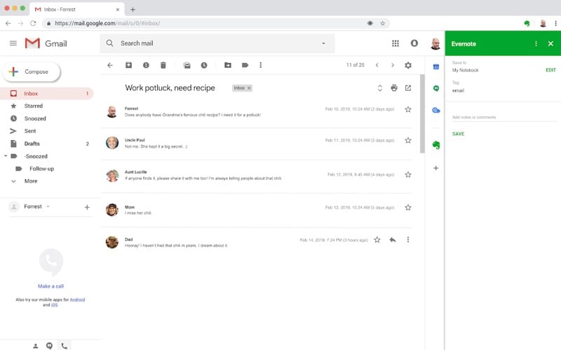 evernote add-on