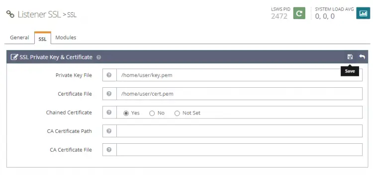 Clé et certificat SSL auto-signés