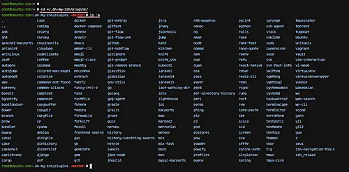 사용 가능한 zsh 플러그인 목록