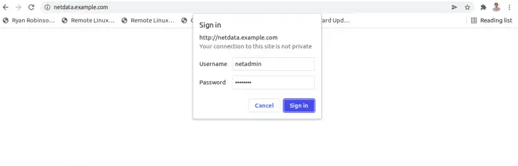 Netdata-Anmeldung