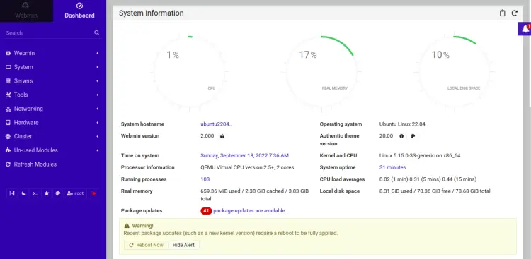 Webmin-Dashboard