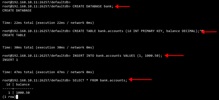 Create new database and insert data