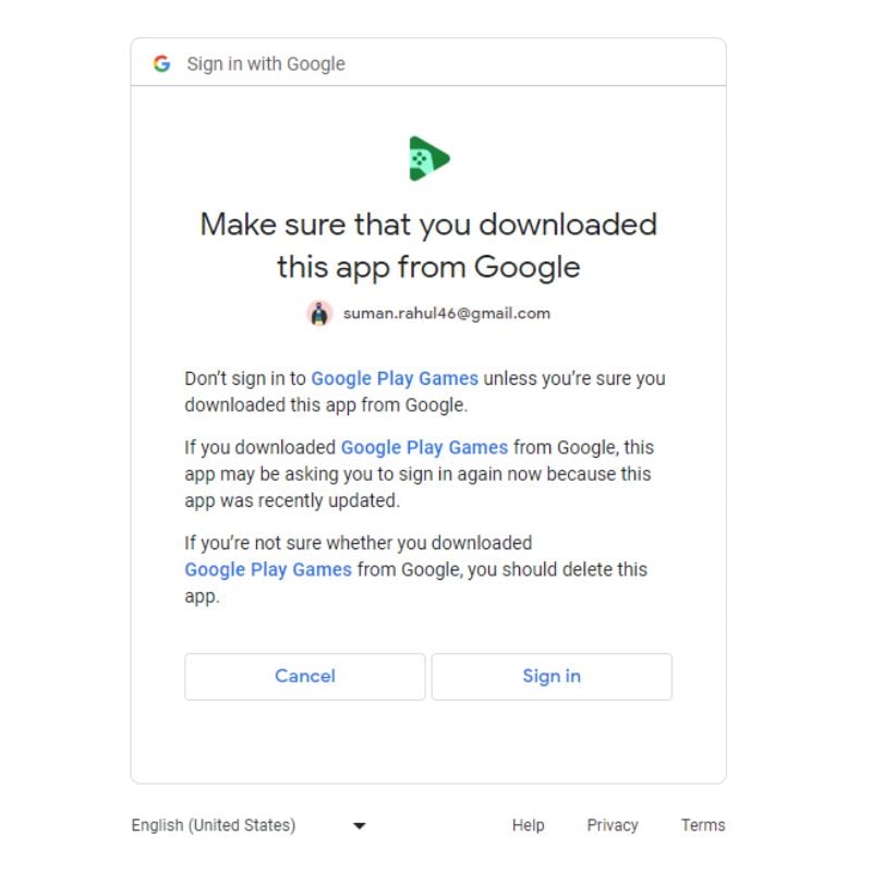 login na sua conta google