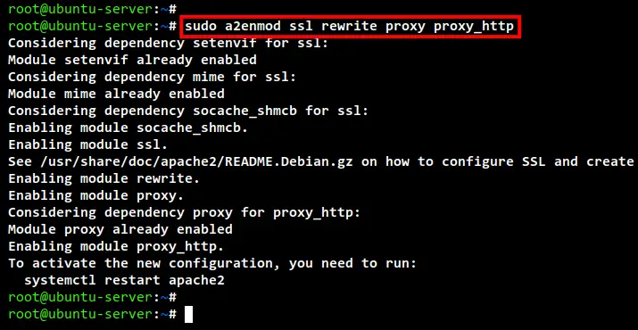 activer les modules apache2