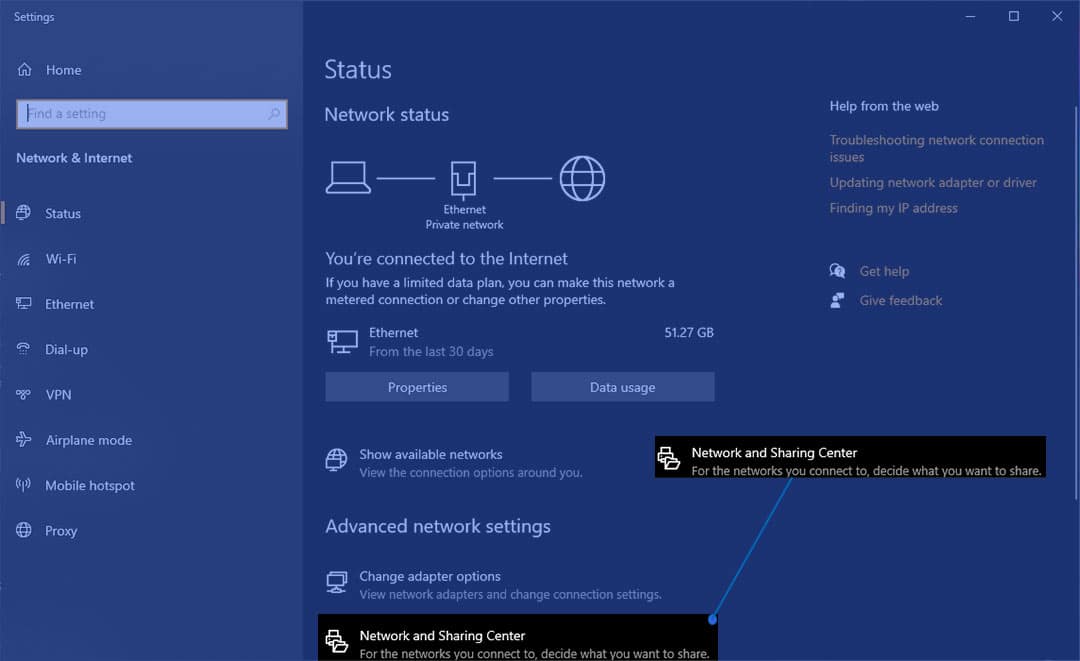 Netzwerk und Freigabe für Gaming DNS-Server