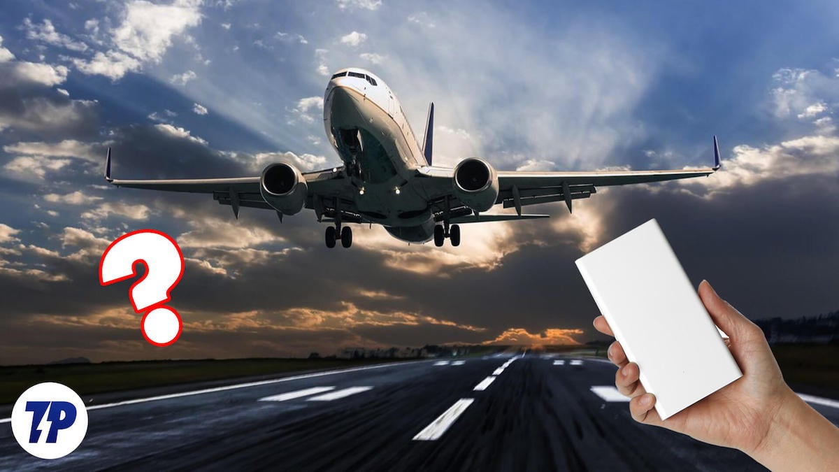 batterie externe dans un avion