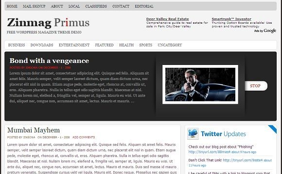 zinmag primus theme