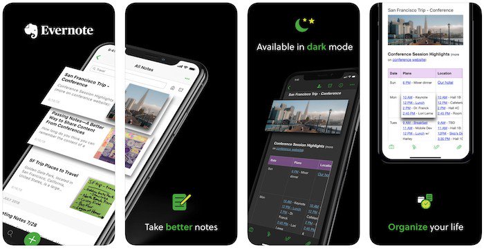 8 лучших приложений для напоминаний для iphone - evernote