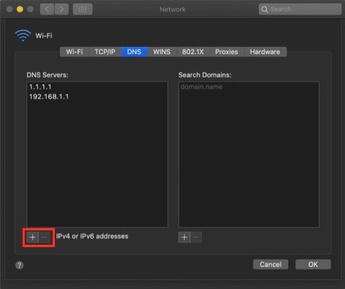MacでのDNSサーバー変更