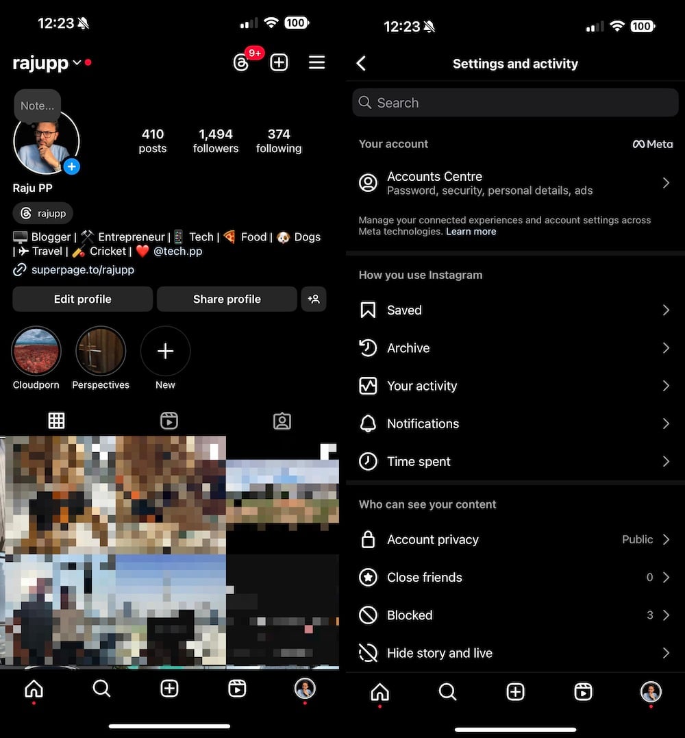 eliminación de cuenta de instagram paso 1