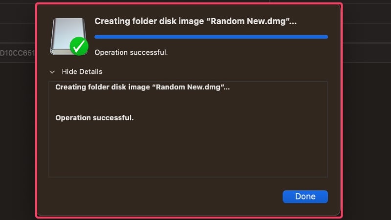 ディスクユーティリティを使用して作成された暗号化されたdmgファイル