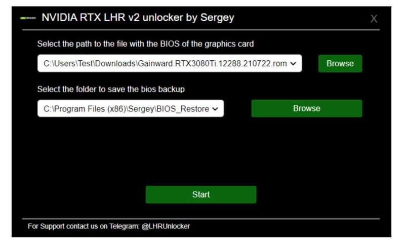 Strumento rimozione Nvidia LHR