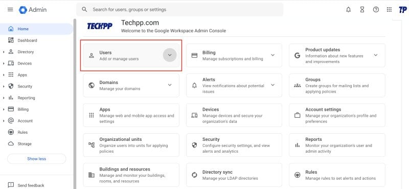 abrir consola de administración de google