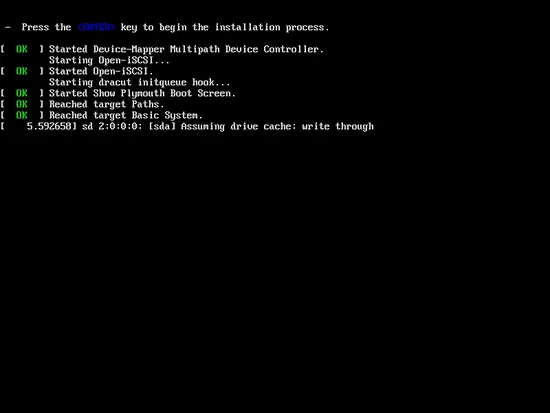 El sistema arranca desde el DVD de instalación.