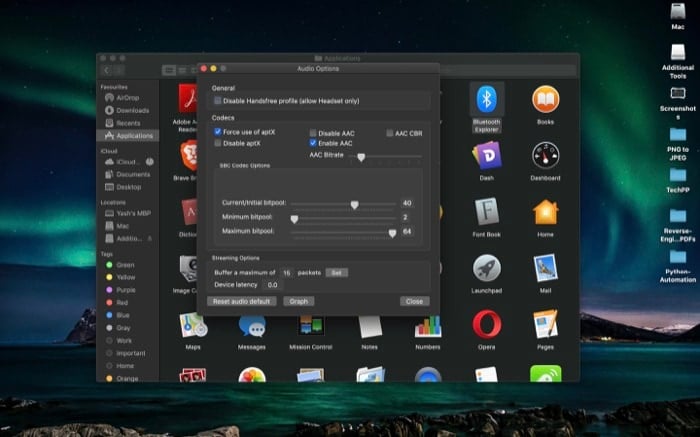 So zwingen Sie macOS, aptX/AAC auf unterstützten Geräten zu verwenden - aptX AAC aktivieren 4 1