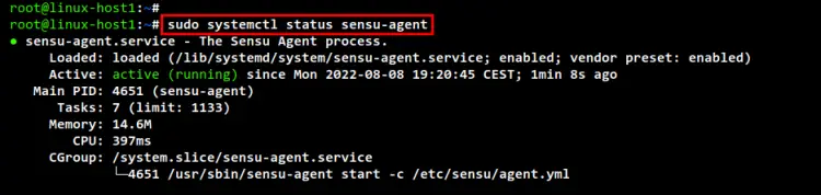 sensuエージェントを確認