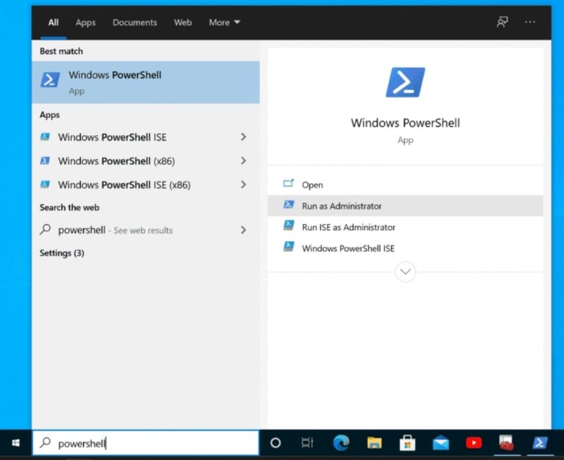 windows 10 powershell 