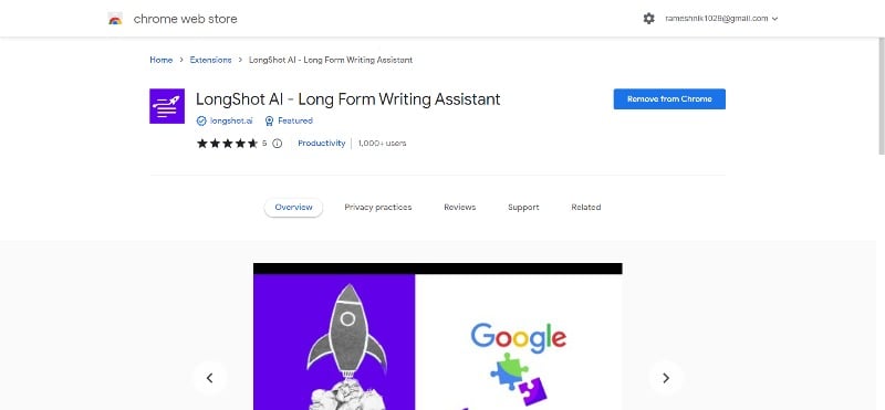 longshot ai - assistente de escrita longa