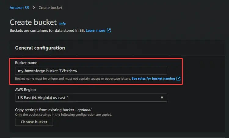 Erstellen eines S3-Buckets