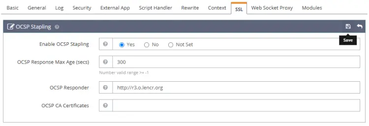 OpenLiteSpeed OCSP-Stapling