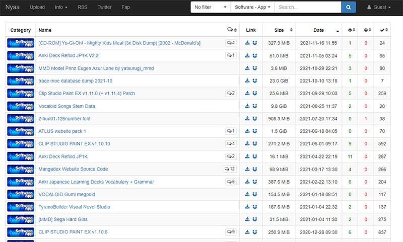 Nyaa - site de torrent anime
