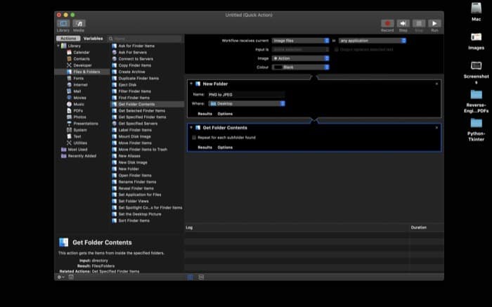 So konvertieren Sie Bilder im Batch auf dem Mac mit Automator - Automatisierungsdienst erstellen 5