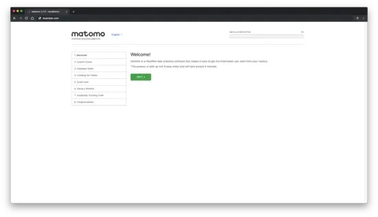 Matomo Installationsassistent