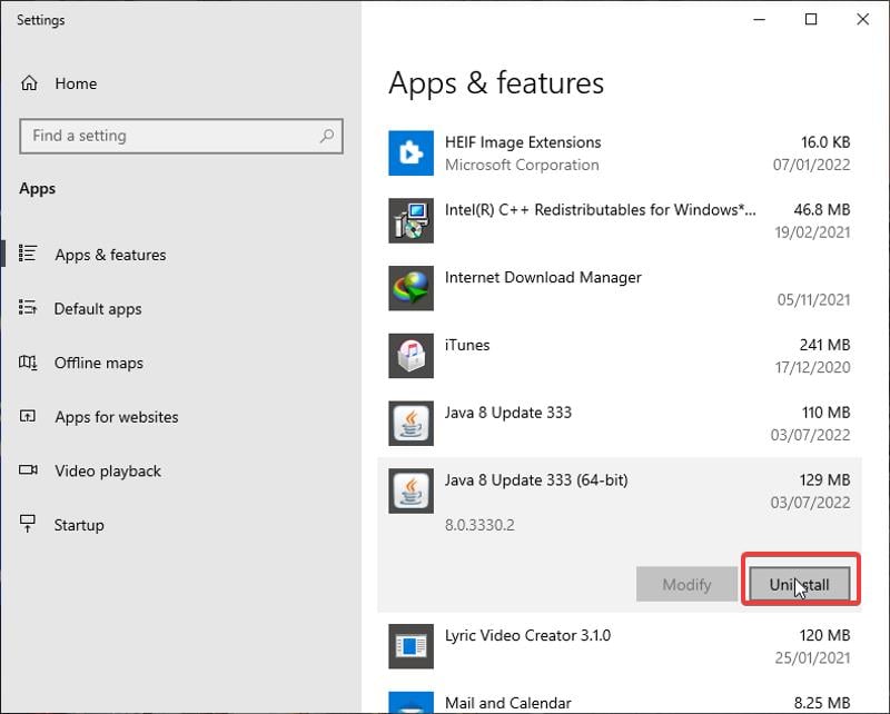 Apps deinstallieren