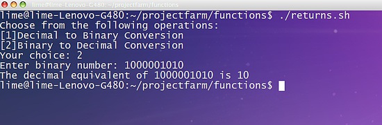 Conversions décimales à binaire en bash