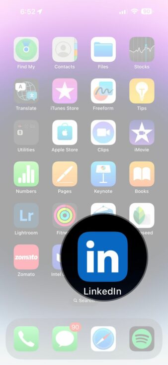 wie man ein linkedin-konto löscht- app-start