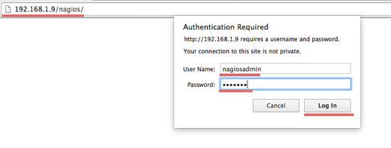 Connexion Nagios