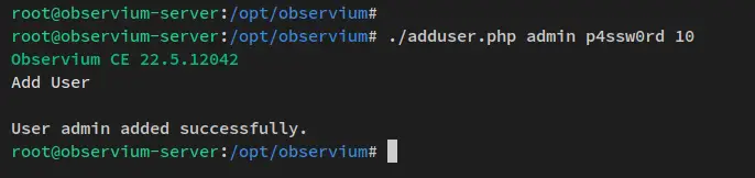 create user observium