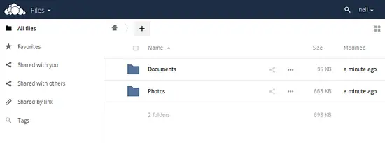 OwnCloud a été installé.