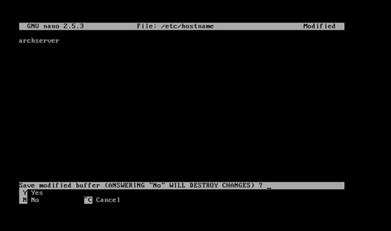Imposta l'hostname