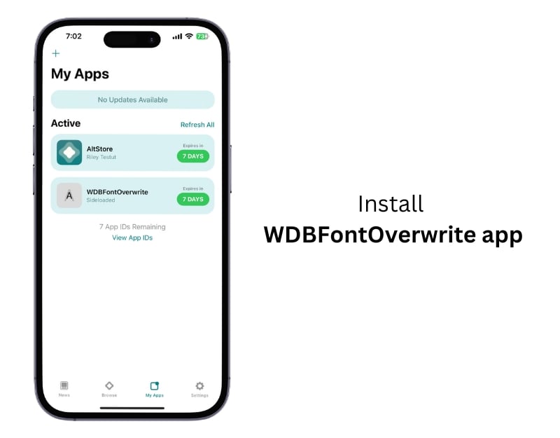 installa l'app wdbfontoverwrite