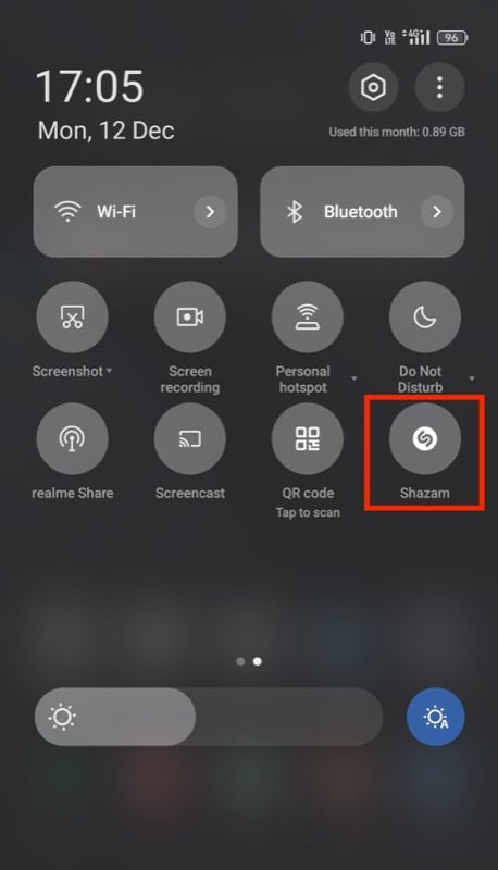 tile di azione rapida di shazam