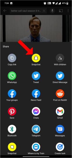 YouTube動画をSnapchatに共有する