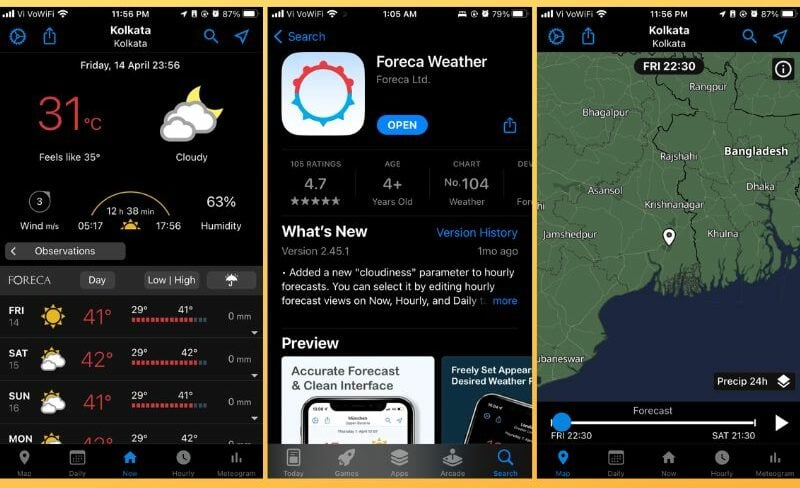 приложение foreca weather для iphone