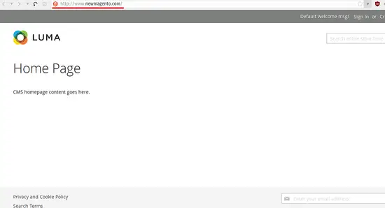 Magento-Startseite.