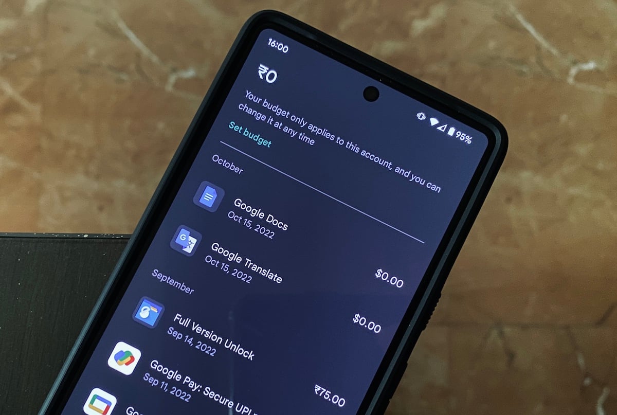 consulter l'historique des achats sur google play store