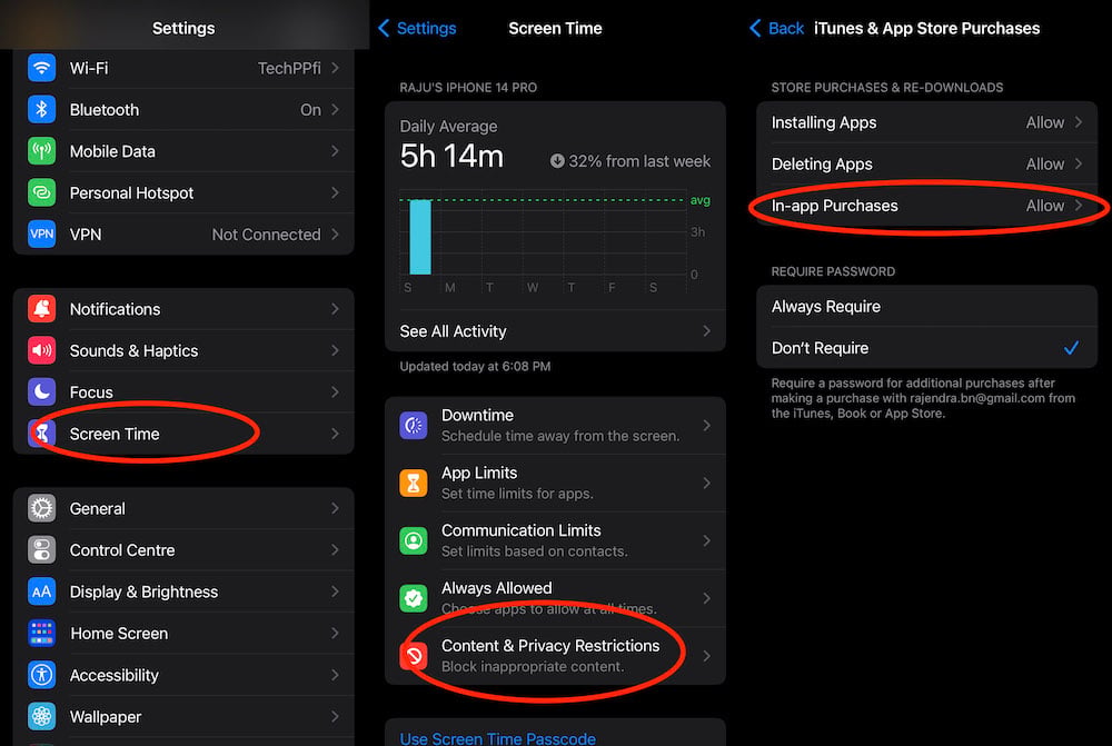 desativar compras dentro do aplicativo iphone