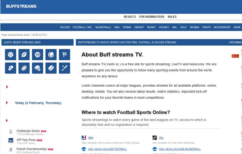 Buffstreamsスポーツベイ代替