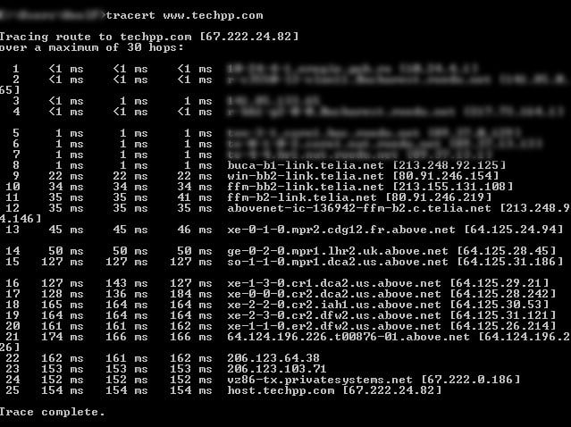 tracert techpp