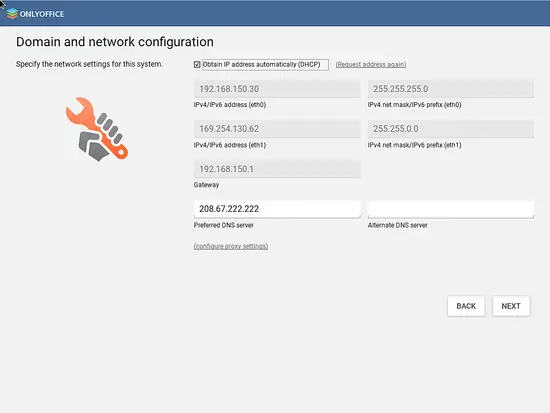 Konfigurieren Sie die Domain und das Netzwerk